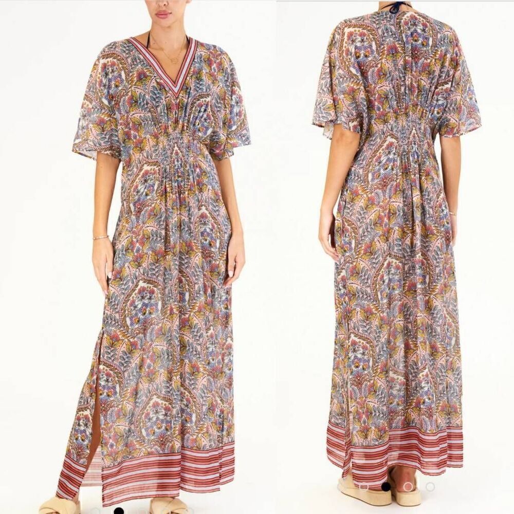 M.A.B.E Pia Kratan Print Dress Cotton S